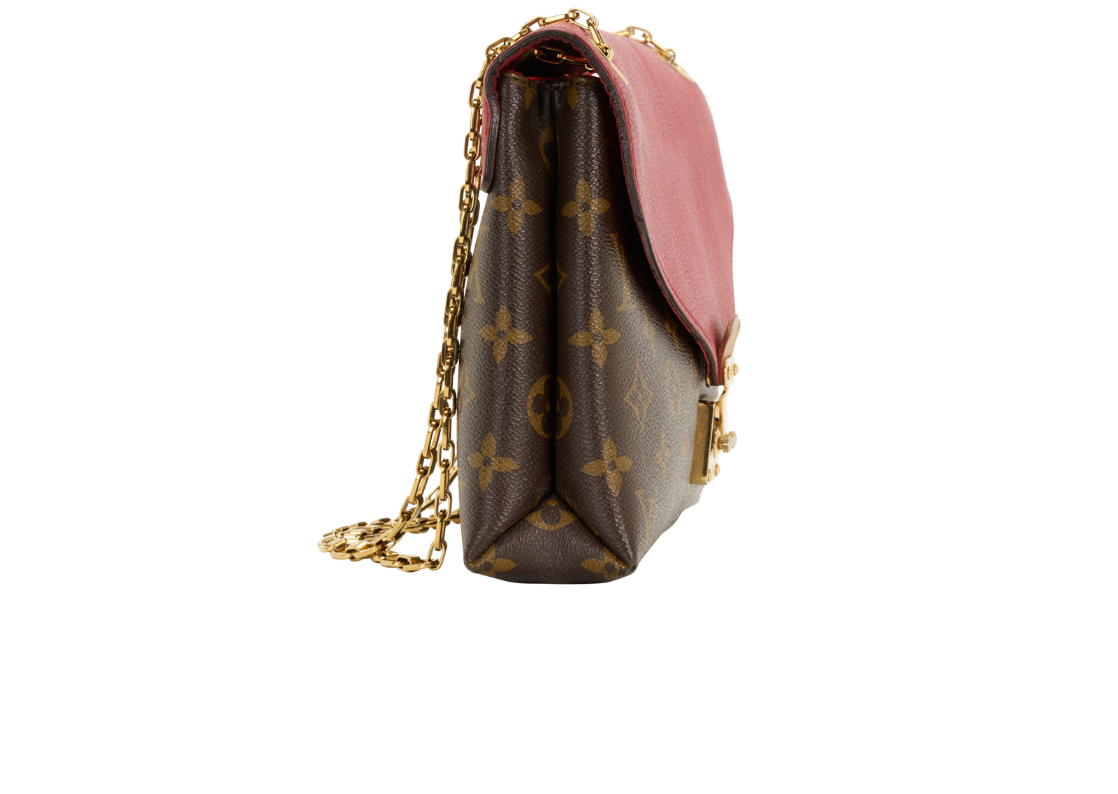 Pallas Crossbody, &pound;595, Handbags, Red, Canvas/Leather, Side view